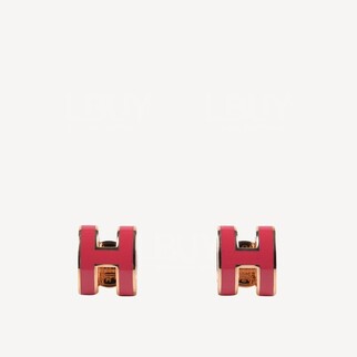 Hermes Mini Pop H Earrings 耳環 亮粉配玫瑰金色