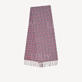 Hermes H Ecossais Muffler 海軍藍 酒紅 淺灰 全羊絨圍巾/頸巾