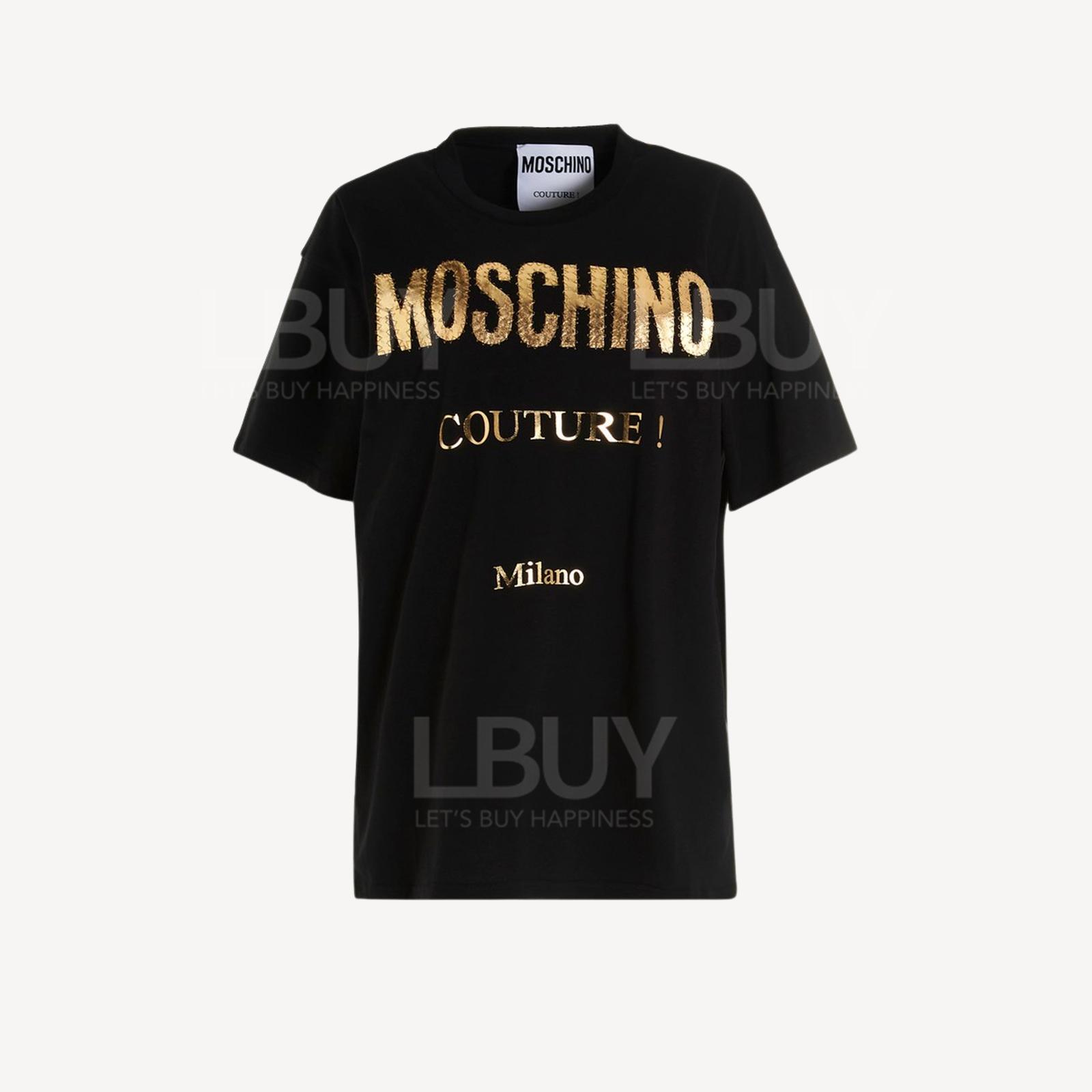Moschino Couture 金字Logo 短袖T恤 黑色