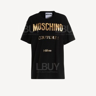 Moschino Couture 金字Logo 短袖T恤 黑色