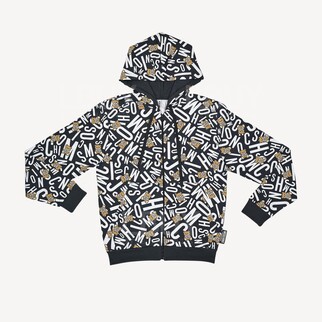 Moschino Underwear 泰迪熊 白色Logo 衛衣外套 黑色