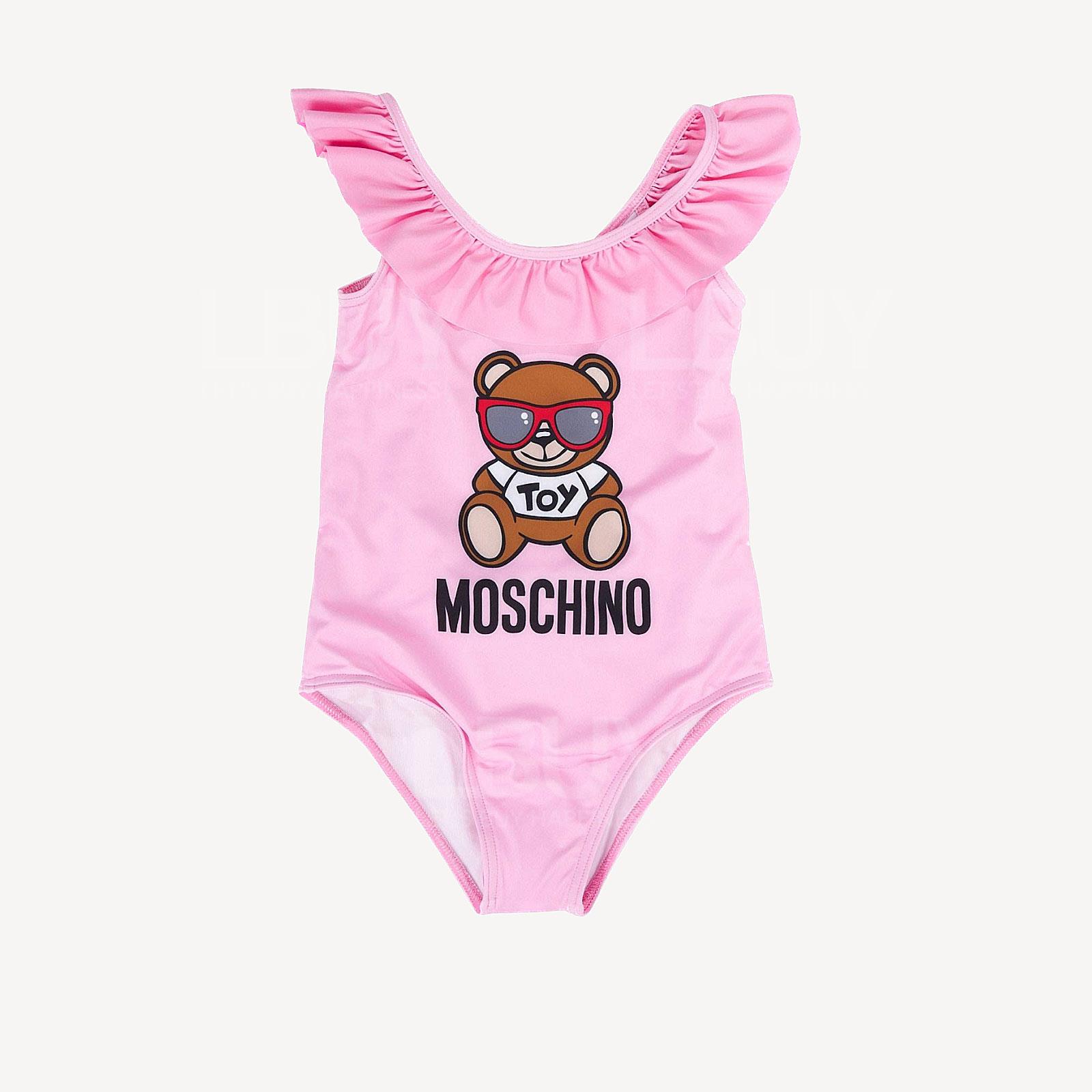 Moschino 儿童印花小熊连体女童泳衣