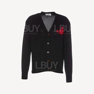 Vivienne Westwood Alex 紅色Logo 黑色羊毛外套