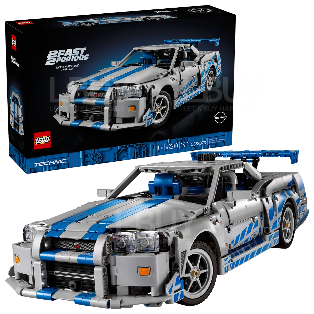 LEGO 42210 Technic 2 Fast 2 Furious Nissan Skyline GT-R (R34) Car 18+