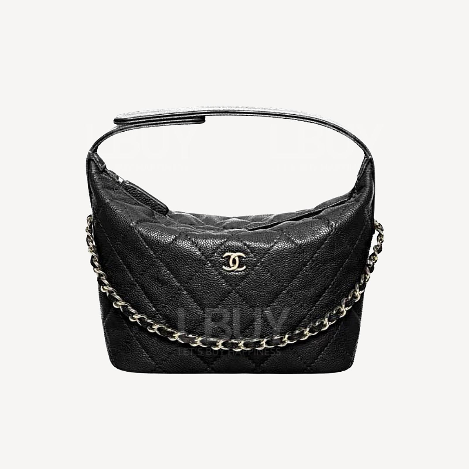 Chanel CC Logo 黑色側揹袋 飯盒包 AP4386