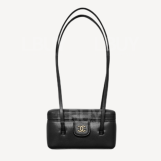 Chanel Preppy coco 長型皮帶化妝包 黑色 AP5067