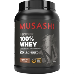 Musashi 100% 乳清蛋白粉 - 朱古力奶昔 900g（恢复）