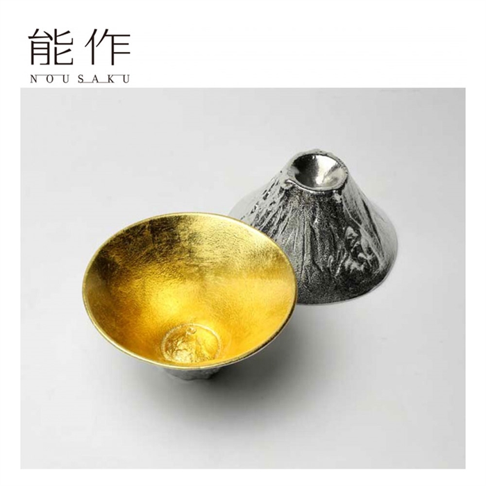 【寡作】酒器　加藤清允　染付盃 能作Nousaku富士山金箔錫酒杯| Wine Peers 酒朋知己