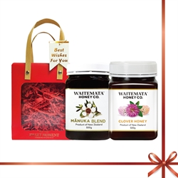 $278 Gift Set - New Zealand WAITEMATA Manuka Honey (Blend) (500g)  New Zealand WAITEMATA Clover Creamed Honey (500g)