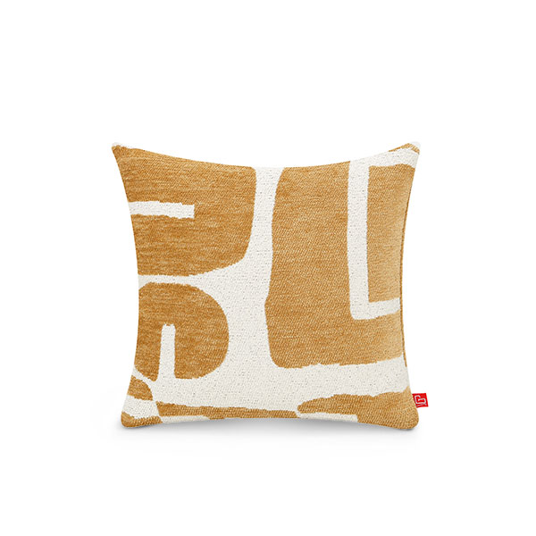 暖橙幾何抱枕套 - 40x40cm