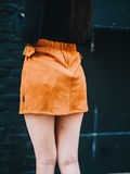  Suede Belted Skirt