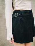  Suede Belted Skirt