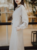 High-Neck Trench Dress 