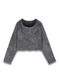  Wash Effect Hooded Sweatshirt