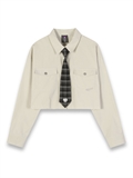 Kuromi Cropped Shirt With Tie
