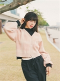 Puffy Sleeves Check Cardigan 
