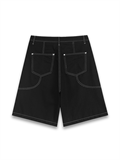 Contrast Stitch Denim Shorts 