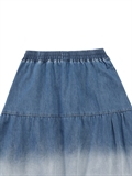 Denim Gradient Tiered Skirt 