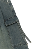  Washed Denim Pocket With Strap