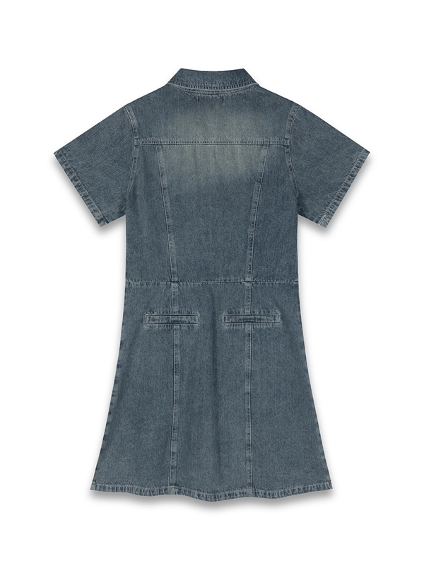 Zip Up Denim Dress