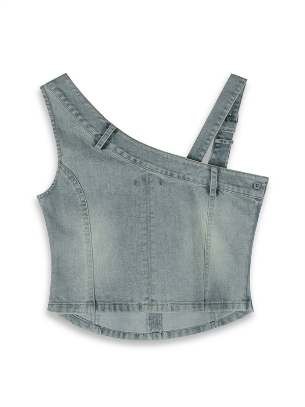 Cold Shoulder Denim Top