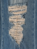  Lace Trim Distressed Jeans