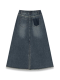 Fringed Edge Denim Skirt
