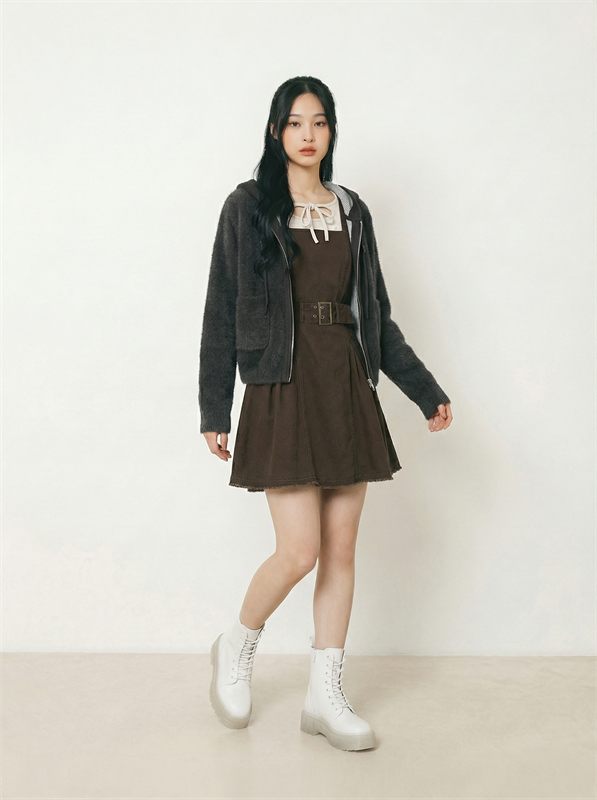 Hooded Fuzzy Cardigan