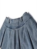 Denim Pleated Skirt