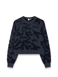  Cloud Pattern Cropped Sweater