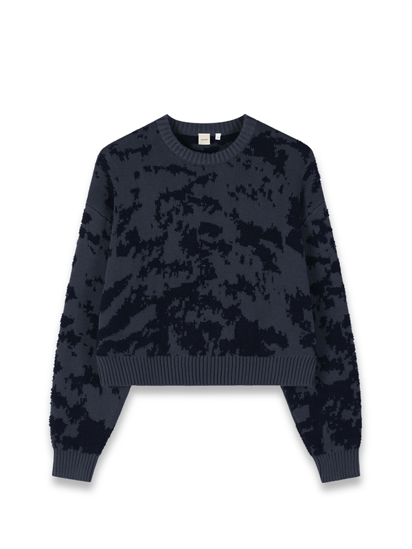 Cloud Pattern Cropped Sweater