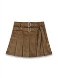  Double Belted Pleated Skirt