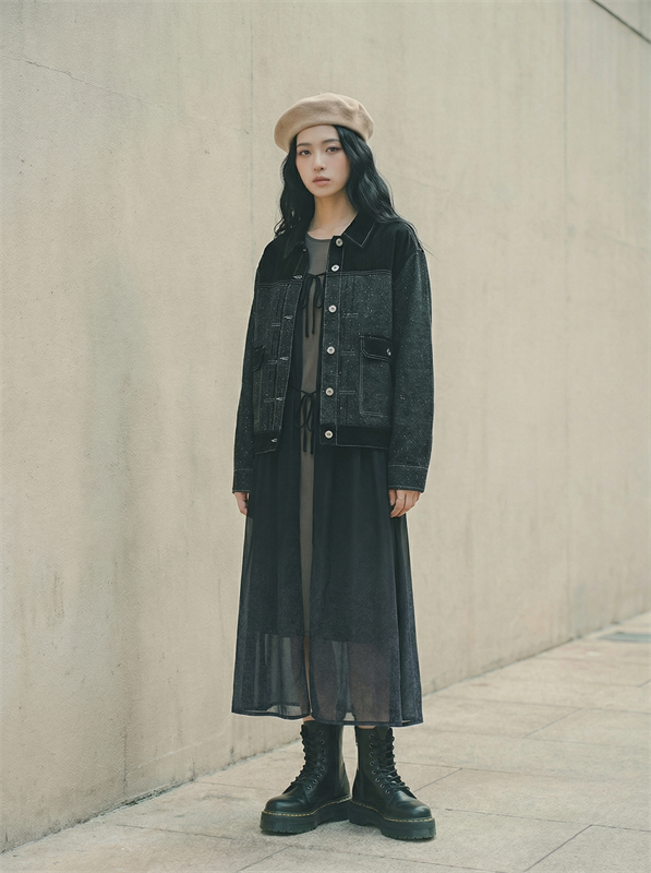 Corduroy-Trimmed Denim Jacket 