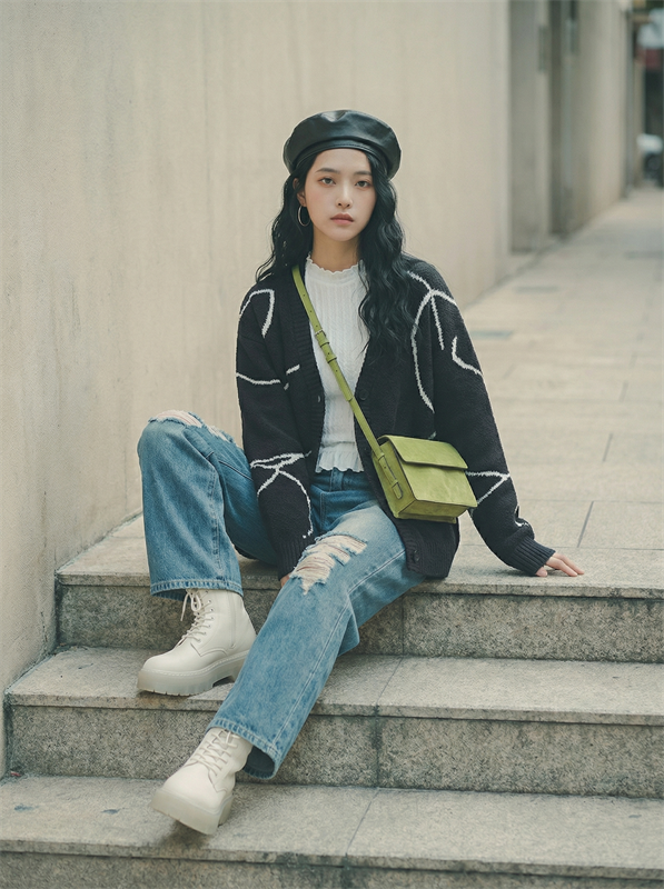 Geometric Pattern Cardigan