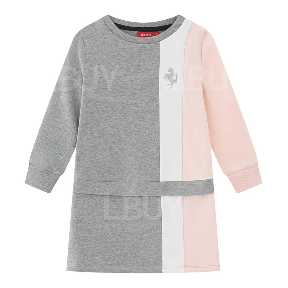 長袖拼色連身裙