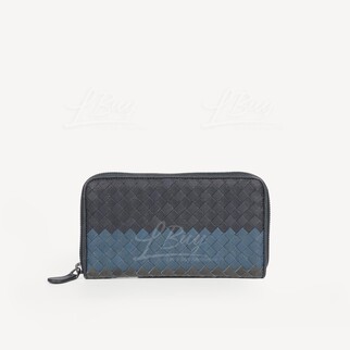 Bottega Veneta Saphire Blue  Zip Around LongWallet