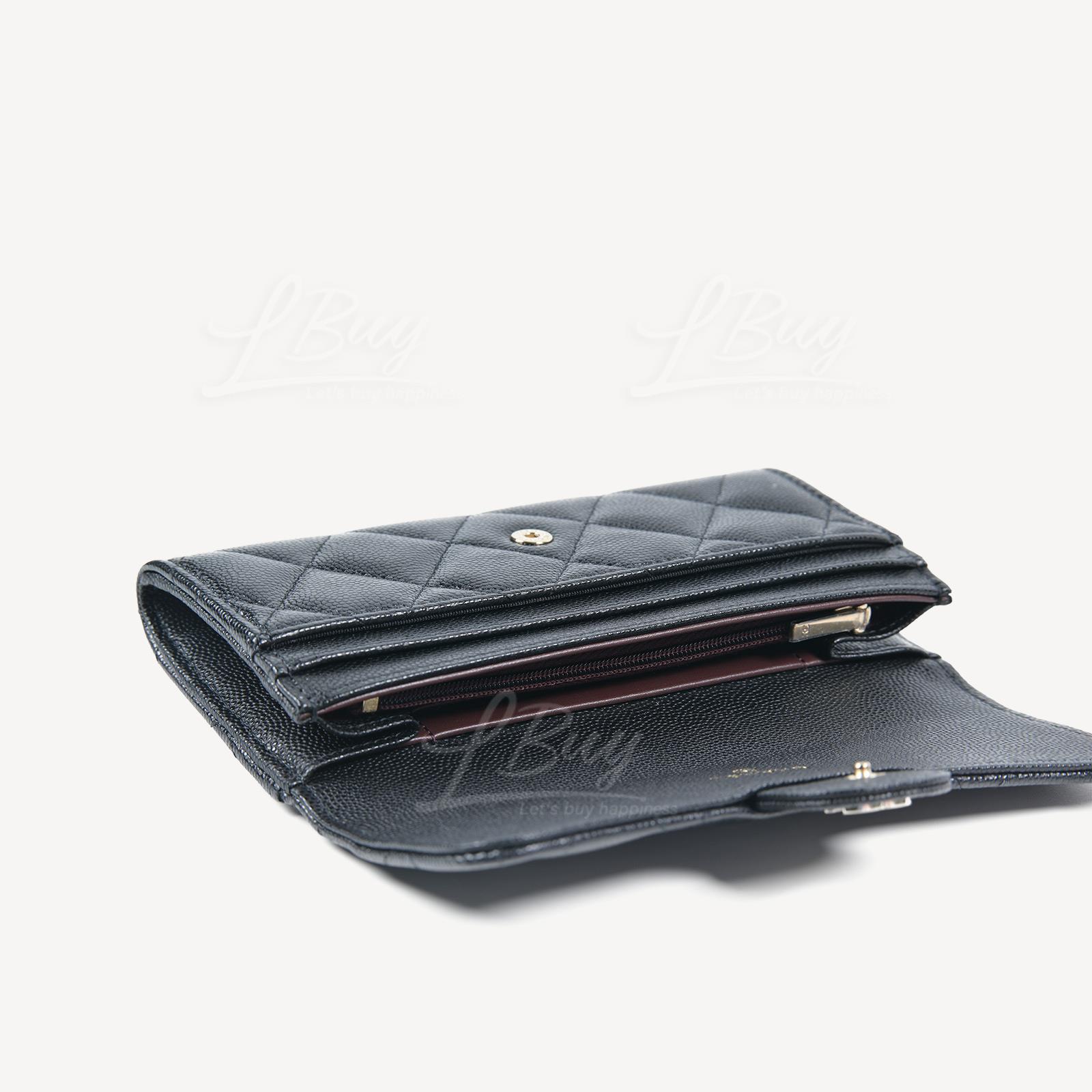 Chanel-Chanel Classic Medium Flap Wallet Black with Gold