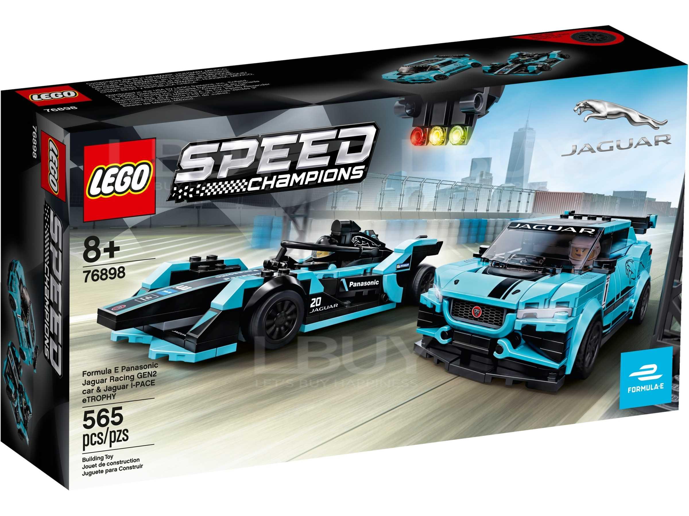 LEGO 76898 Speed Formula E Panasonic Jaguar Racing GEN2 car and Jaguar I-PACE eTROPHY 8+