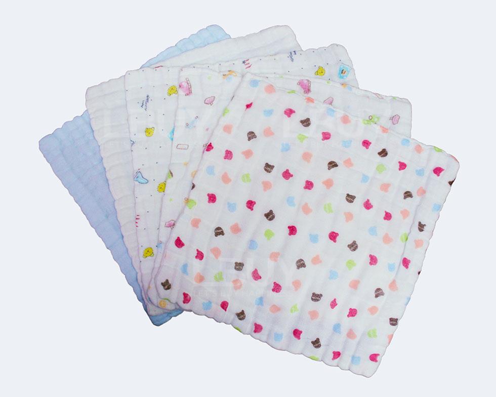 全棉6層嬰兒紗布巾30x30cm (5條裝)