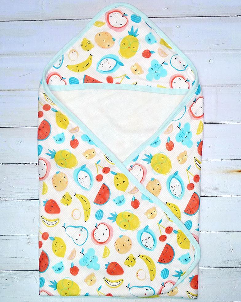 Baby Bamboo Muslin Hooded Towel - Dino Fruit