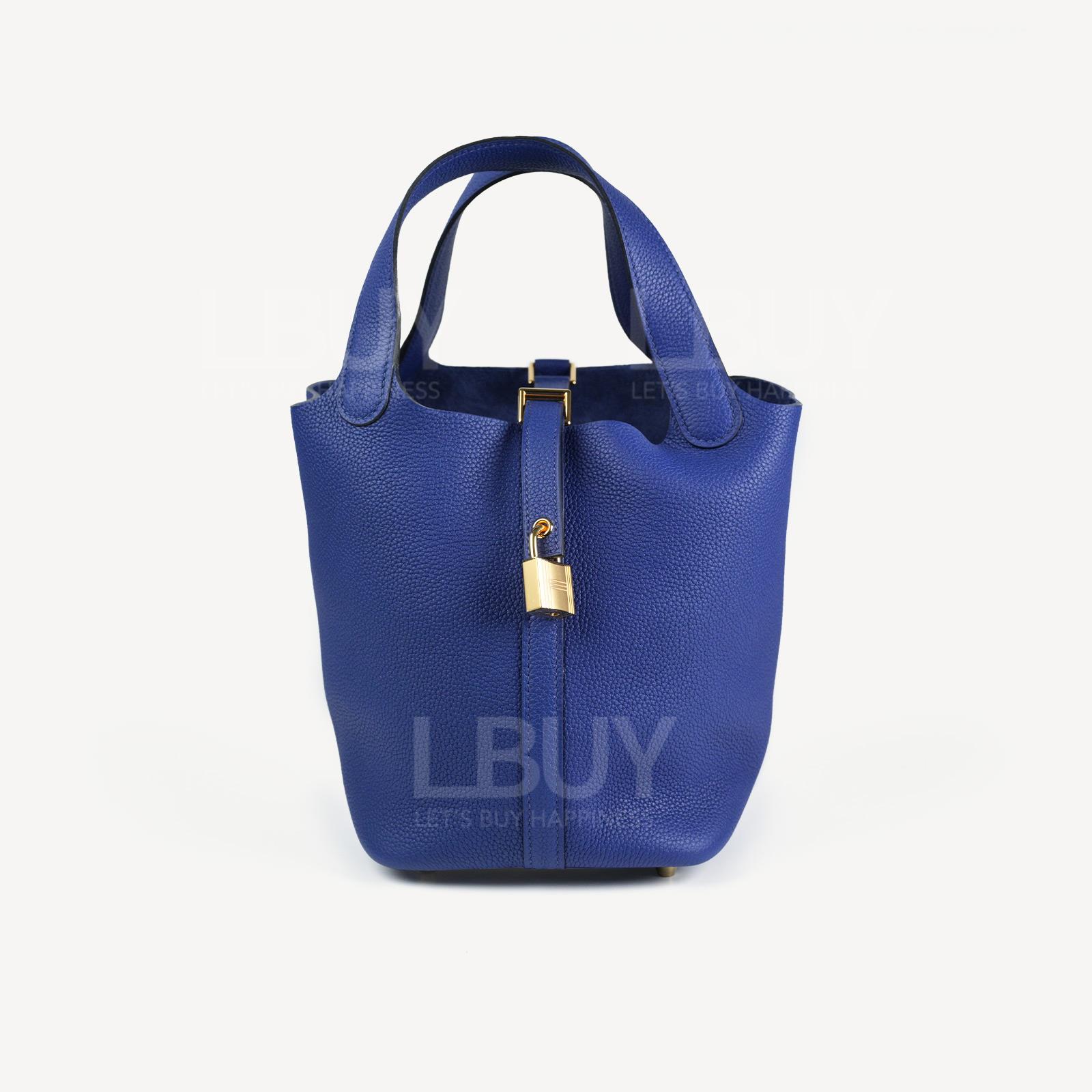 Hermes Picotin Lock 18 Bag 手挽袋 蓝宝石 金扣 73 Blue Sapphire ghw