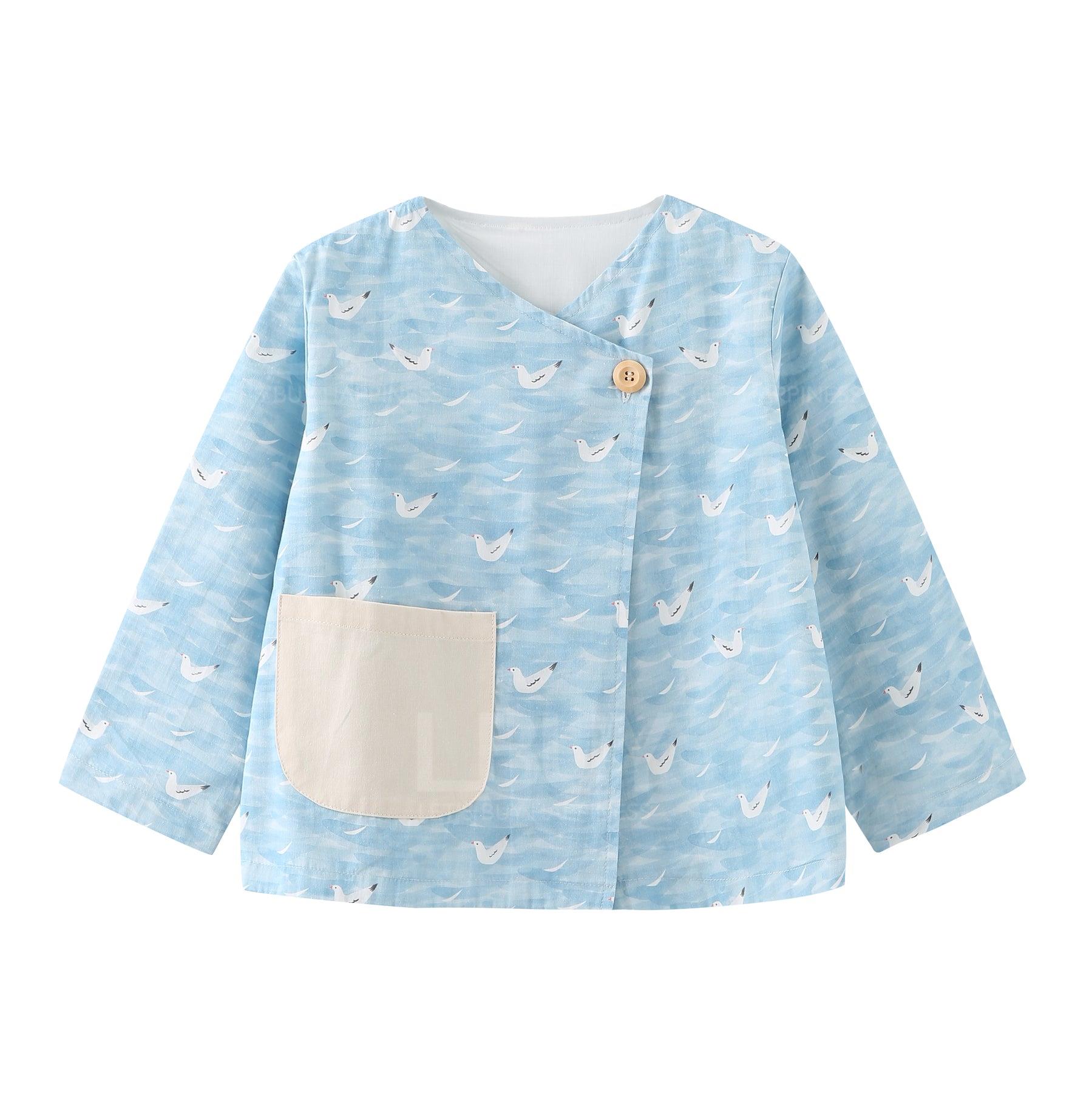 Overlap Blue Seagull Outerwear