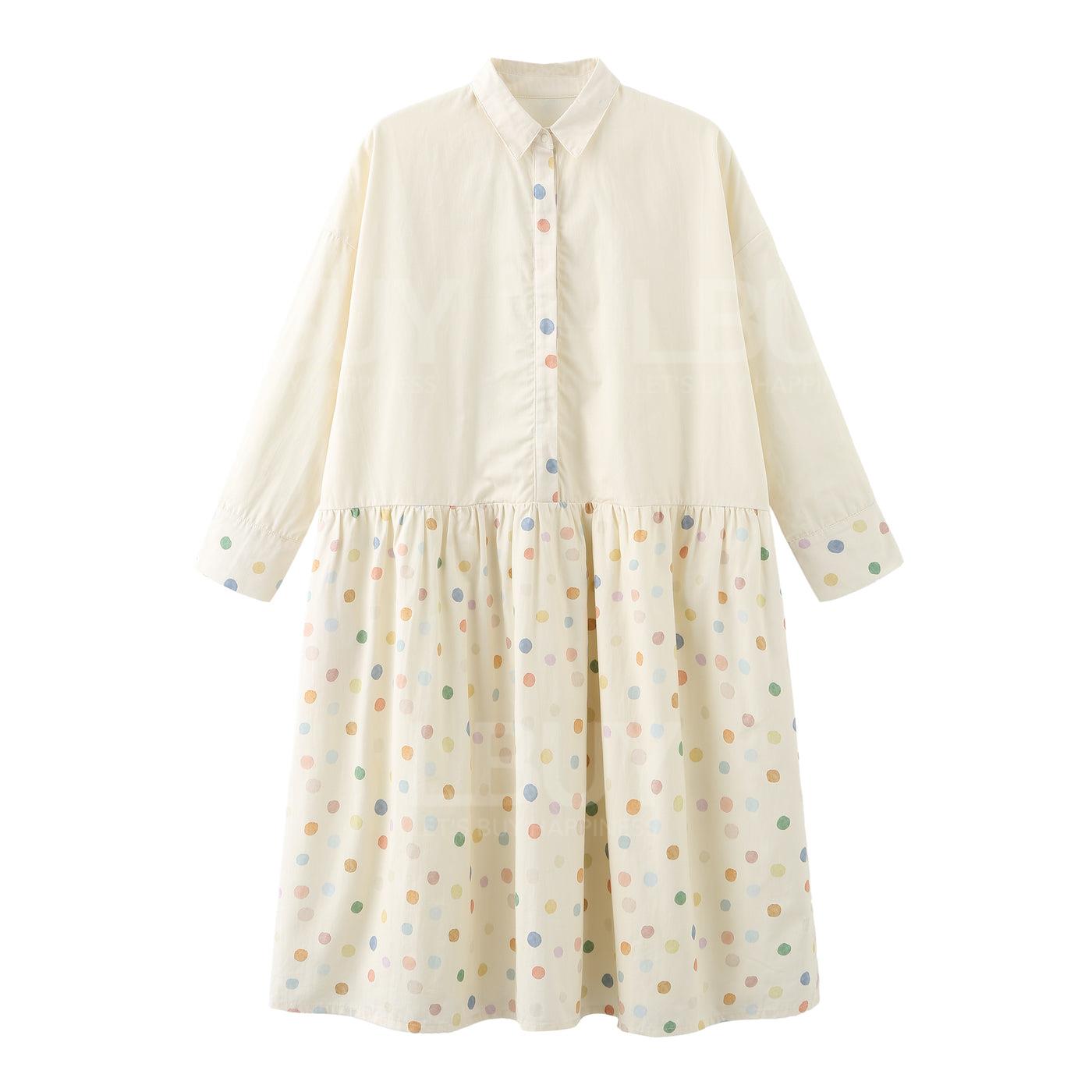 Dancing Polka Dots Shirt Dress - Adult