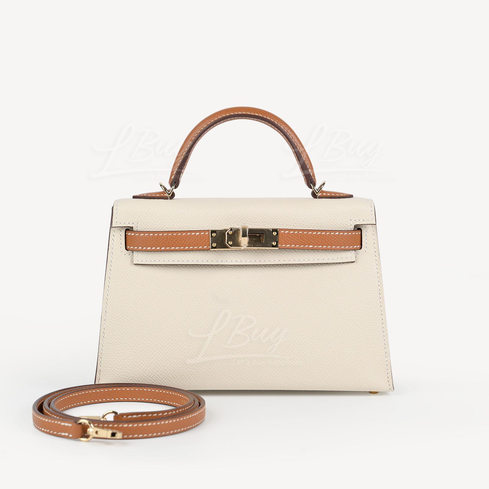 Hermes Mini Kelly II 10 Craie with 37 Gold ghw