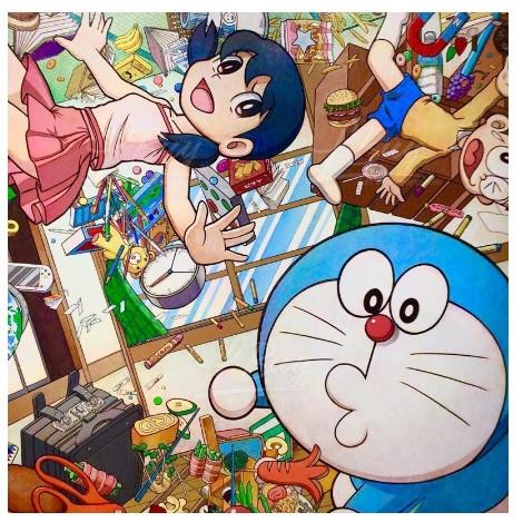 多啦A夢X村上隆 掛牆壁畫巾 106x106cm