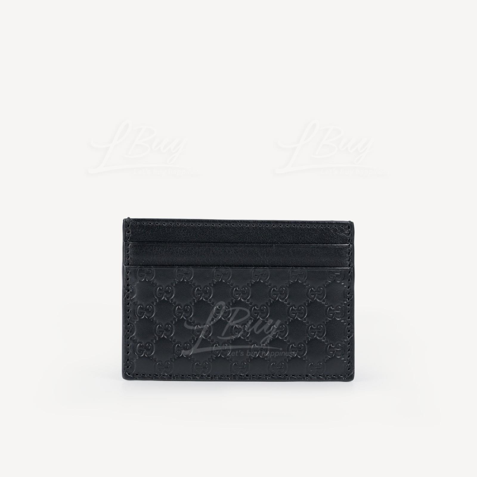 Gucci GG Logo Black Leather Card Holder