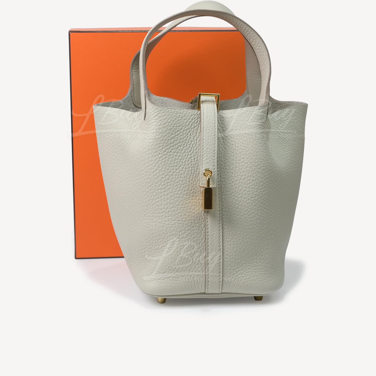 Hermes Picotin Lock 18 Bag 手挽袋 8L冰川白 金扣