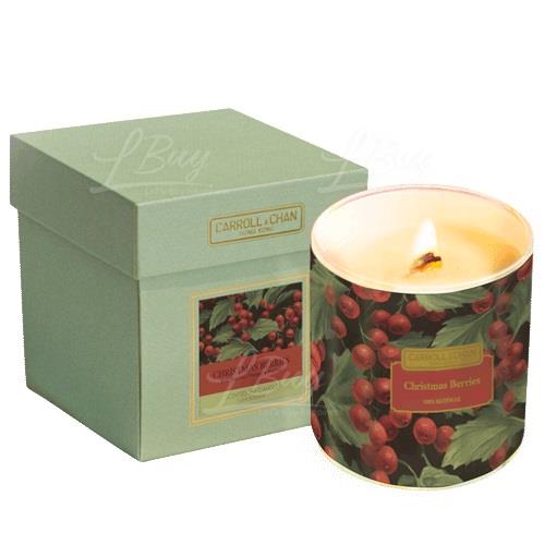 Christmas Berries beeswax jar candle