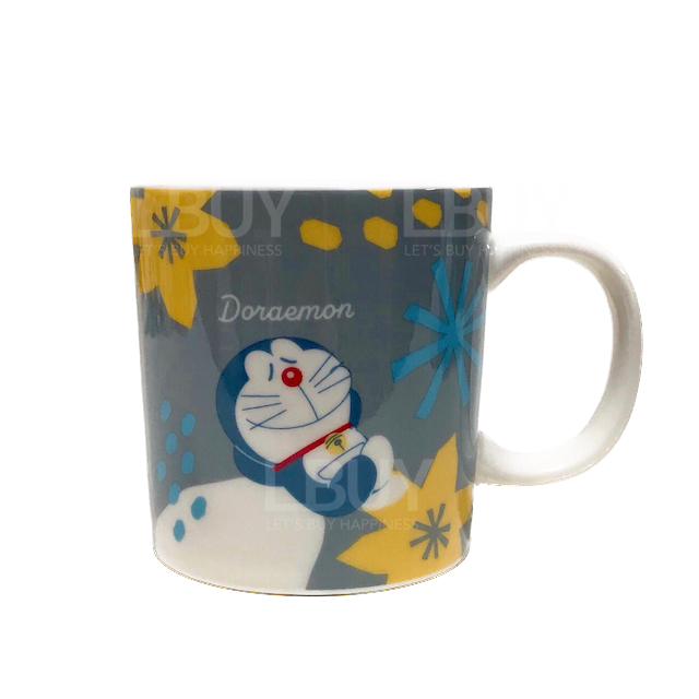日本限定SuntoryX多啦a夢陶瓷有耳杯180ml B款 多啦a夢及花花圖案