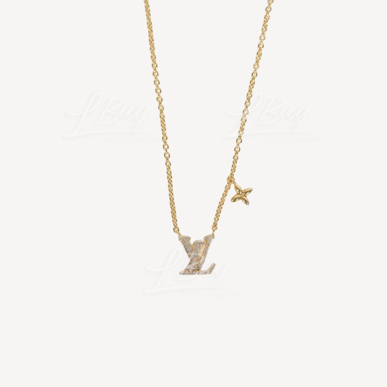 LV Iconic Logo 水晶金色頸鏈 M00596